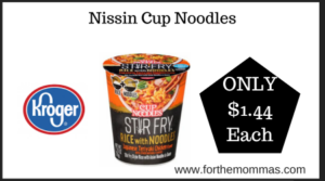 Kroger Deal on Nissin Cup Noodles