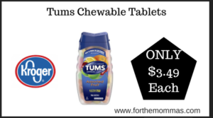 Kroger Deal on Tums Chewable Tablets