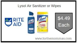 Lysol Air Sanitizer or Wipes RA