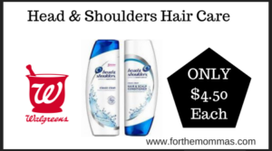 Walgreens Deal on Head & Shoulders Hair Care