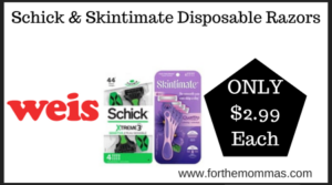 Weis Deal on Schick & Skintimate Disposable Razors (1)