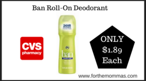 CVS Deal on Ban Roll-On Deodorant