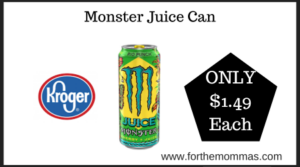 Kroger Deal on Monster Juice Can