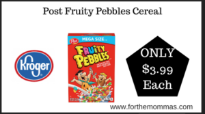 Kroger Deal on Post Fruity Pebbles Cereal