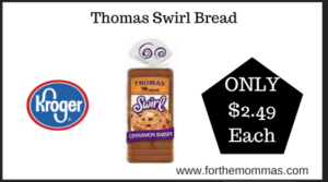 Kroger Deal on Thomas Swirl Bread