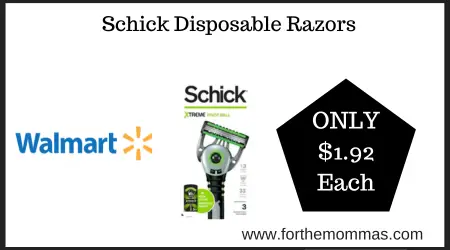 Coupon Deal at Walmart on Schick Disposable Razors