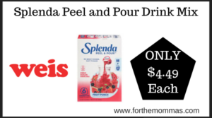 Weis Deal on Splenda Peel and Pour Drink Mix