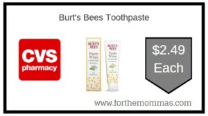 Burts Bees Toothpaste CVS