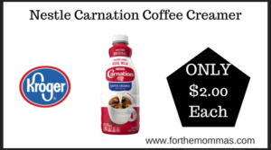 Kroger Deal on Nestle Carnation Coffee Creamer