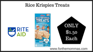 Rite Aid Deal on Rice Krispies Treats