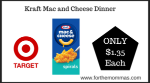 Target Deal on Kraft Mac and Cheese Dinner
