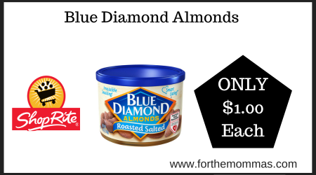 Blue Diamond Almonds JUST $1.00 Each with ShopRite Deal