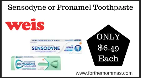 Weis Deal on Sensodyne or Pronamel Toothpaste
