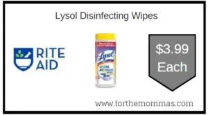 Coupon Deal at Rite Aid on Lysol Disinfecting Wipes
