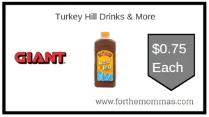 Turkey Hill Drinks & More JUST $0.75 Each at Giant