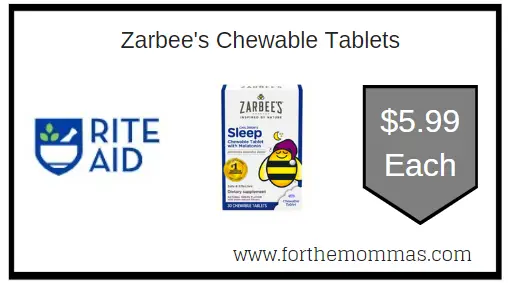 Coupon Deal at Rite Aid on Zarbee's Chewable Tablets