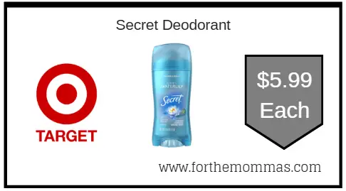Target Circle Offer on Secret Deodorant