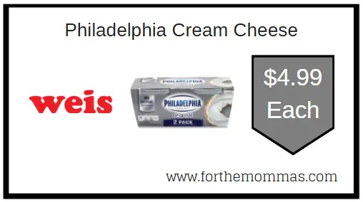Coupon Deal at Weis on Philadelphia Cream Cheese